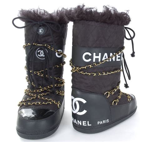 chanel ski boots|chanel snow boots with spikes.